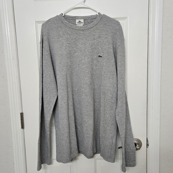Lacoste Cotton long sleeve crew neck thermal waffle tee pullover 7 slim fit 2XL - Picture 2 of 7